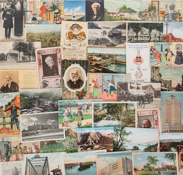  [POSTCARDS]. Massive dealer inventory of vintage U. S. post...