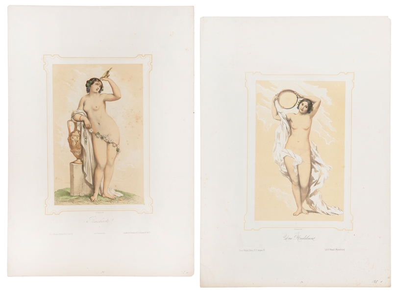  [HAND-COLORED PLATES]. A pair of tinted and hand-colored li...