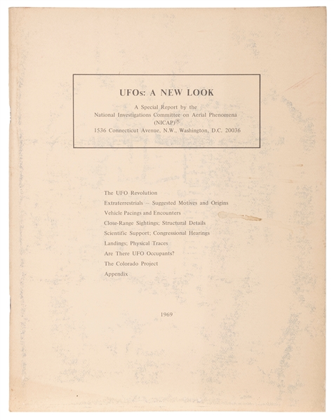  [SPACE TRAVEL]. –– [UFOs]. National Investigations Committe...