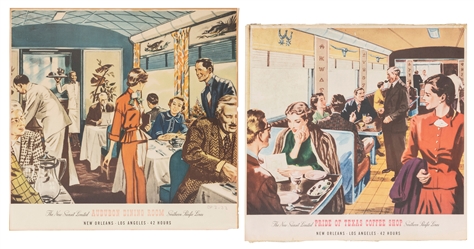  Southern Pacific Lines. Pair of Dining Car posters. 1950s. ...