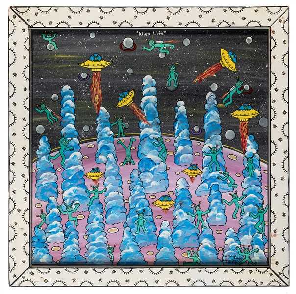  FINSTER, Michael (American, b. 1969). Alien Life. 1991. Oil...