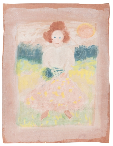  GIBSON, Sybil (American, 1908-1995). Girl in a Meadow. Circ...