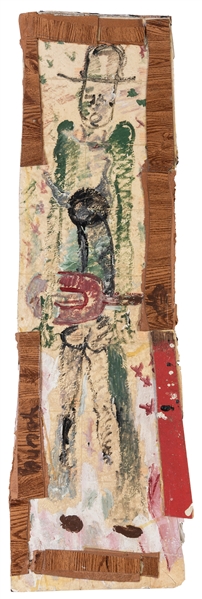  YOUNG, Purvis (American, 1943-2010). Man with Guitar. Oil o...