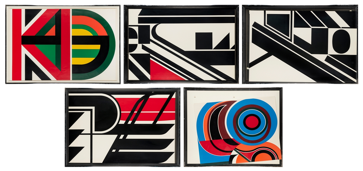  DEWASNE, Jean (French, 1921-1999). A group of 5 serigraphs....