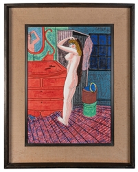  GASPARO, Oronzo (American, 1903-1969). Nude in bedroom with...