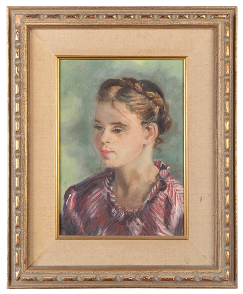  LUND, Elaine (American 1926-2006). Portrait of a Woman. Cir...