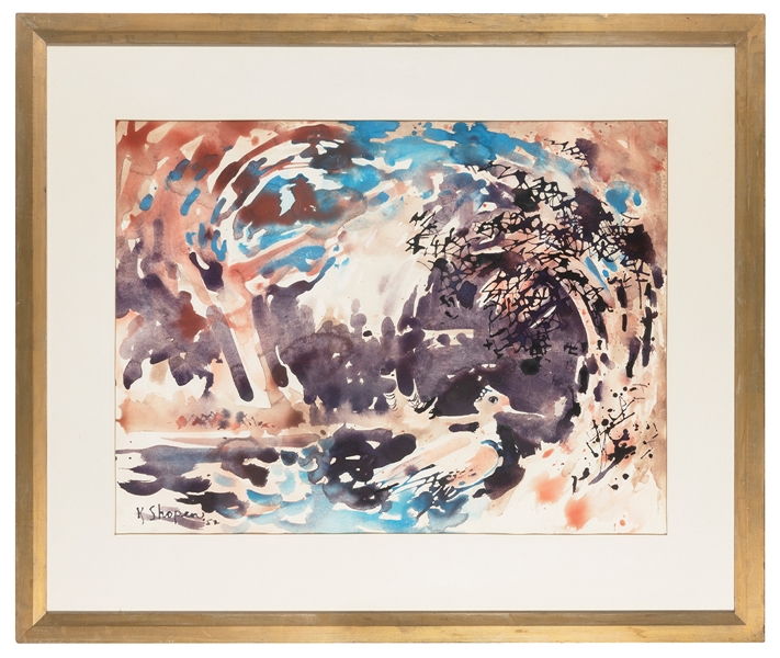  SHOPEN, Kenneth (American, 1902-1967). Water Birds. 1952. W...