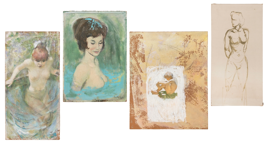  UTZ, Thornton (American, 1914-1999) Group of 4 small nude s...
