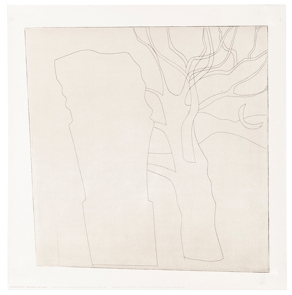  Ben Nicholson / 1968 (column, tree, moon). Poster, publishe...