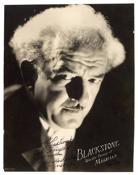  BLACKSTONE, Harry, Sr. (1885-1965). Inscribed photograph of...