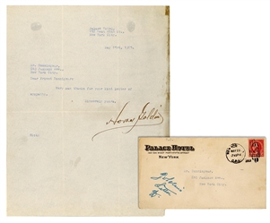  GOLDIN, Horace (1873-1939). Typed note signed (“Horace Gold...