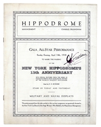  HOUDINI, Harry (Ehrich Weisz). New York Hippodrome’s Annive...