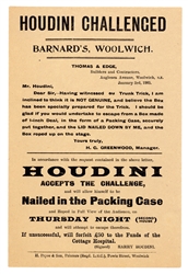  HOUDINI, Harry (1874-1926). Houdini Challenge. Barnard’s Wo...