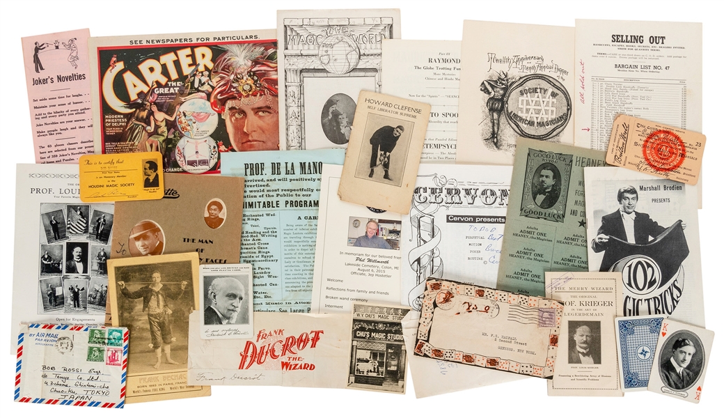  [MAGIC EPHEMERA] A group of programs, cabinet cards, pamphl...