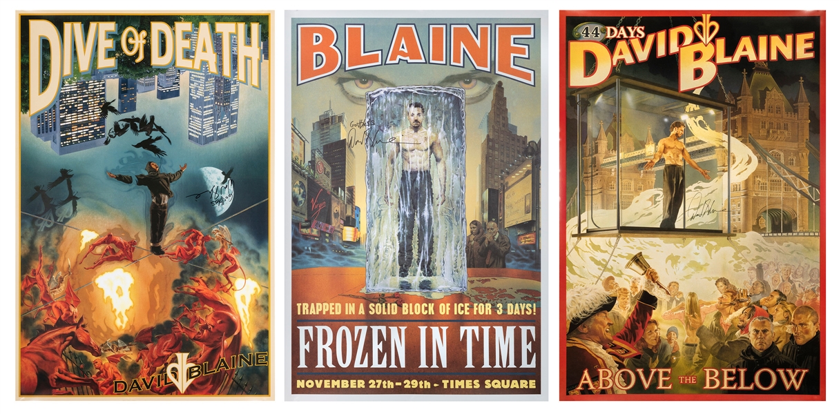  BLAINE, David (b. 1973). A group of 3 signed posters. Inclu...