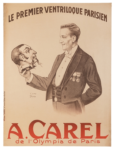  CAREL, A. A. Carel Le Premier Ventriloque Parisien… Paris: ...