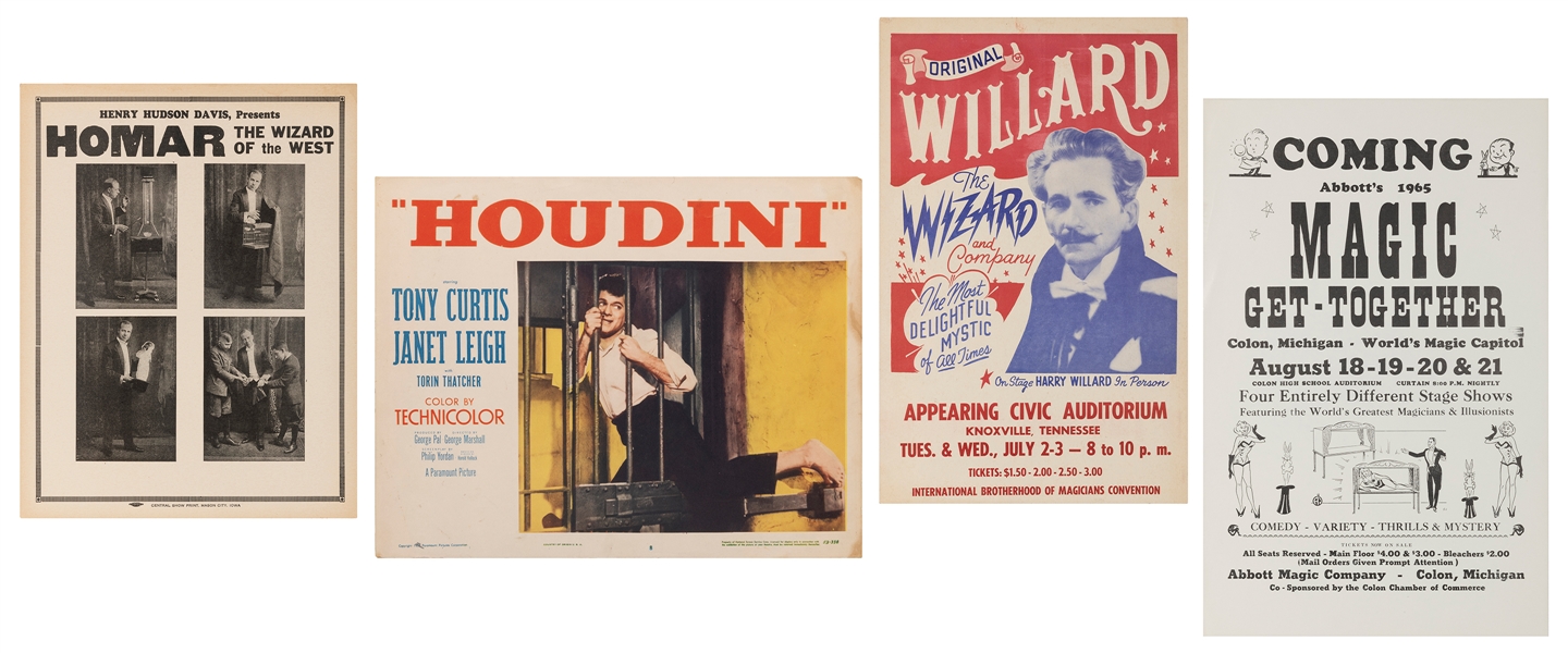  [POSTERS]. A group of 4 small posters or window cards. Circ...