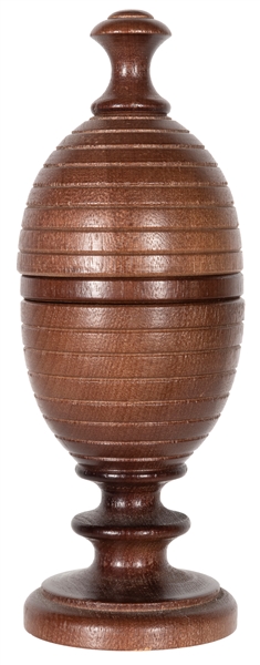  Ball Vase. Japan: Mikame, 1990s. A red wooden ball...