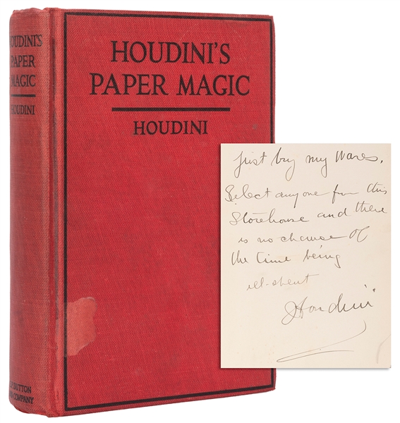  HOUDINI, Harry (1874-1926). Houdini’s Paper Magic. New York...