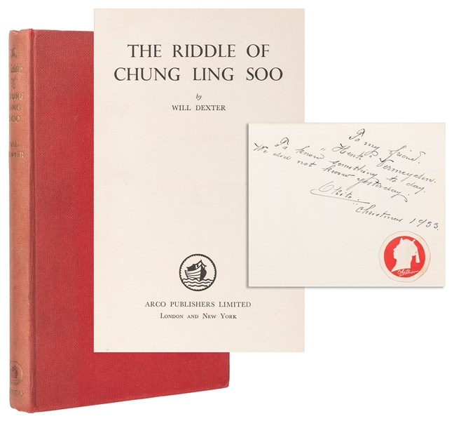  [OKITO] DEXTER, Will. The Riddle of Chung Ling Soo. London ...