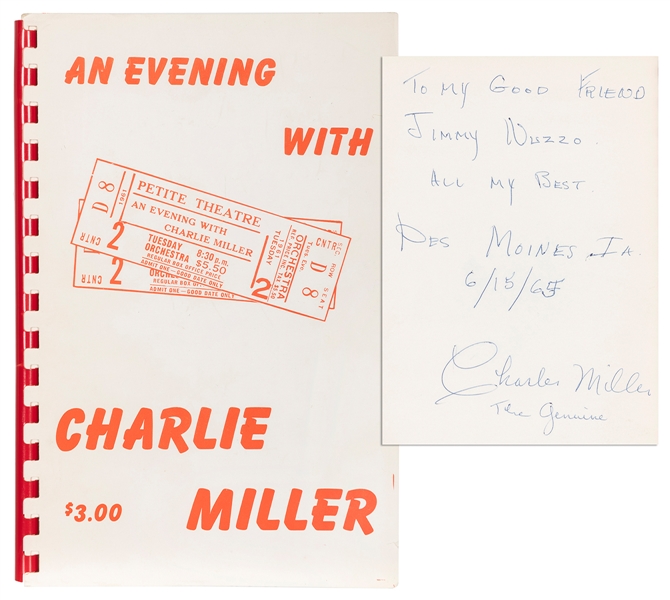  PARRISH, Robert. An Evening with Charlie Miller. Chicago: T...