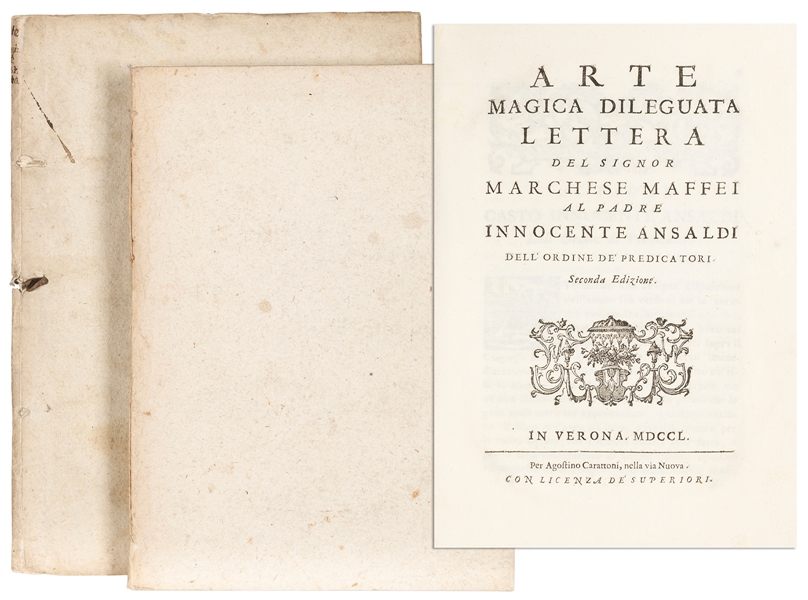  MAFFEI, Scipione (1675-1755). Arte Magica Dileguata Lettera...