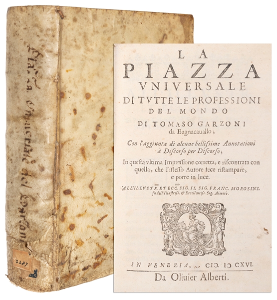  GARZONI, Tommaso (1549-1589). La Piazza Universale di Tutte...