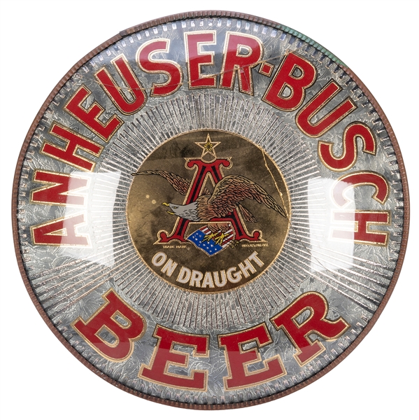  Anheuser-Busch Beer on Draught Reverse Glass Globe Lamp. Ha...