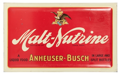  Anheuser Busch Malt Nutrine Tin Sign. New York: Kaufman and...