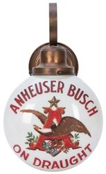  Anheuser Busch Bevo “Drum Sign” Lamp. Glass painted hanging...