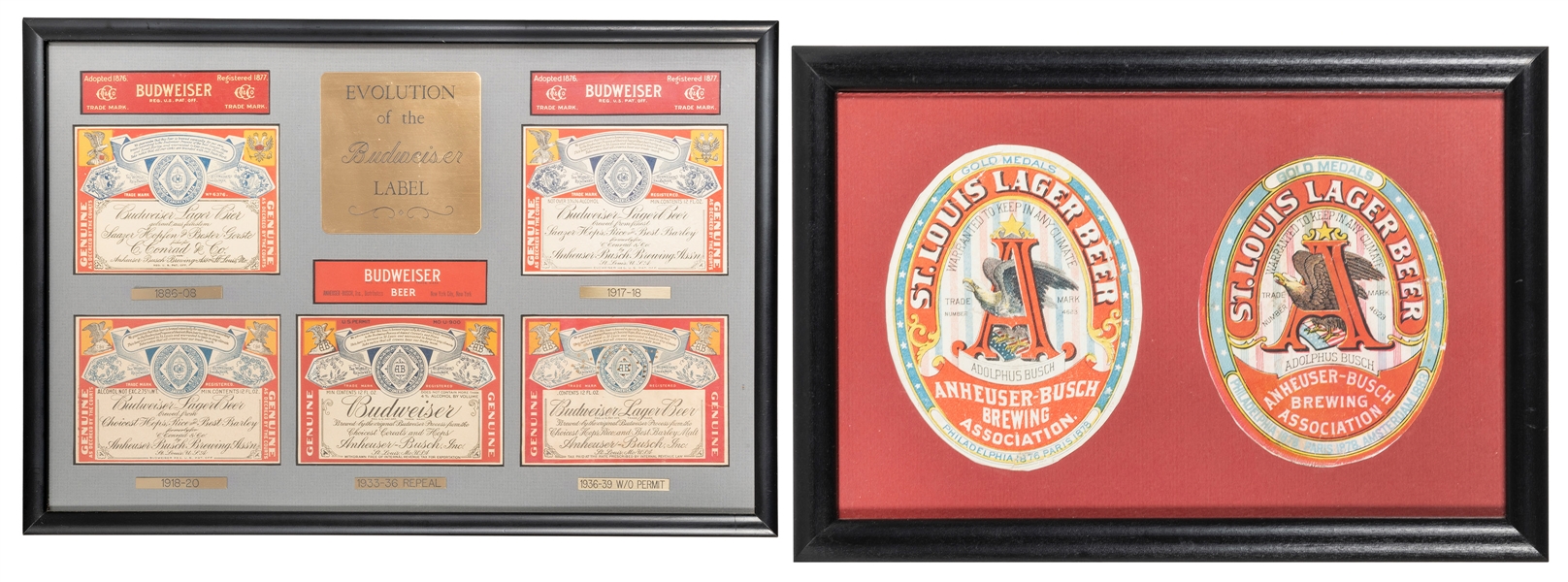  Group of Anheuser-Busch and Budweiser Beer Labels. Includin...