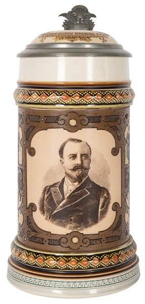  BUSCH, Adolphus (1839-1913). Mettlach Stein. Germany, ca. 1...