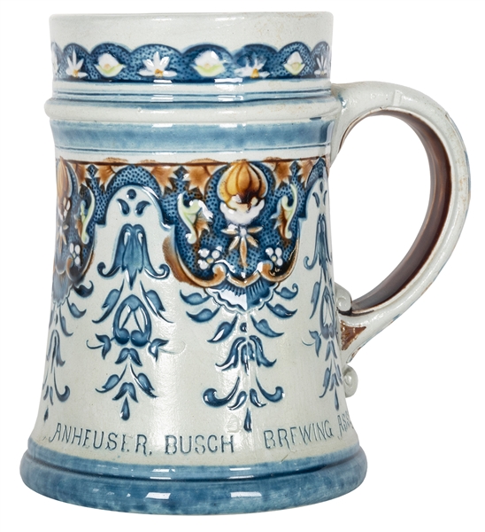  Anheuser Busch Blue Mettlach Stein. Germany: Villeroy and B...