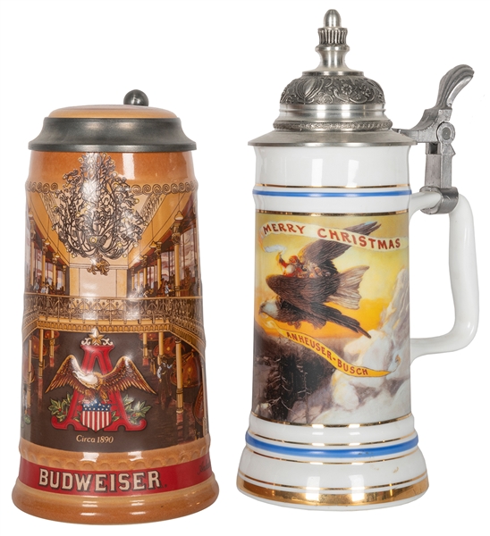  Two Anheuser Busch Collector’s Steins. St. Louis: Anheuser ...