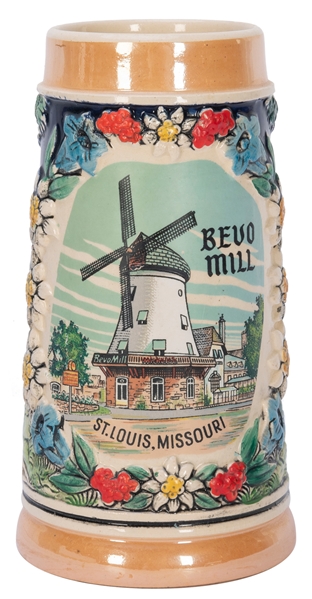  Bevo Mill Beer Stein. Western Germany, ca. 1940s. Hand-pain...