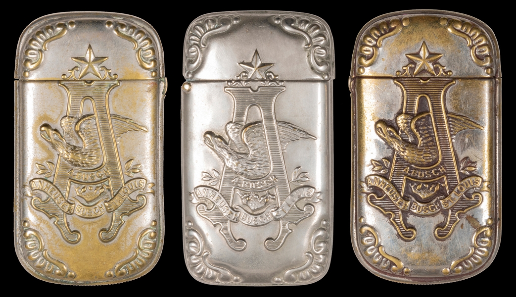  Three Anheuser Busch Match Safes. Circa 1900s. Three match ...