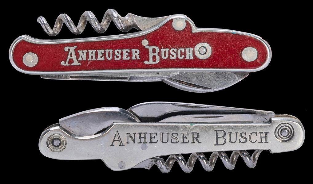  Two Anheuser Busch Pocket Knives. Germany, 1910s. Includes:...