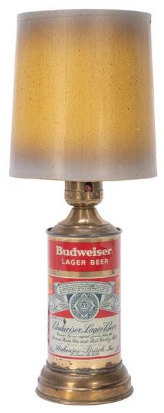  Budweiser Lager Beer Lamp. Circa 1940s. Metal lamp base wit...