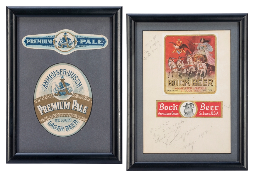  [ANHEUSER-BUSCH]. Group of 4 pre-Prohibition labels. Includ...