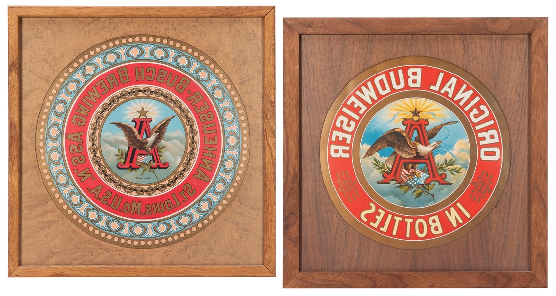  [ANHEUSER-BUSCH]. Group of 2 lithographed decals. [Chicago:...