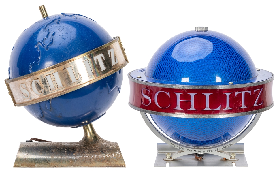  Two Schlitz Motorized Lamps. Milwaukee, WI, ca. 1960s. Two ...