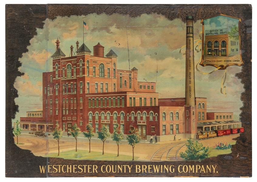  Westchester Country Brewing Wood Sign. Chicago: Meyercord C...