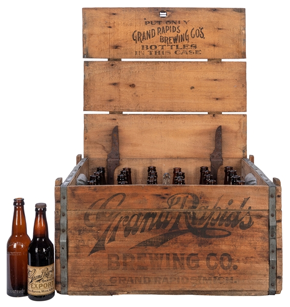  Grand Rapids Brewing Co. case of beer with 35 original empt...