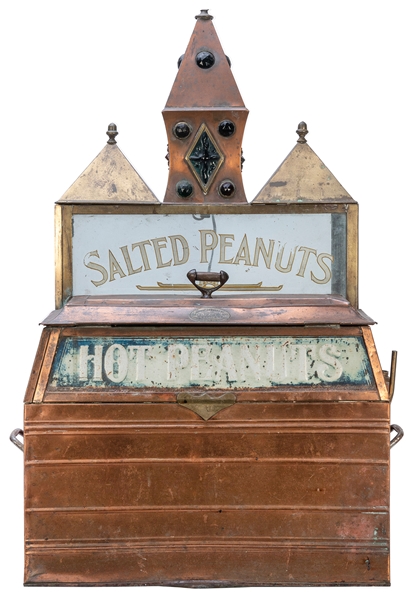  Copper Hot Peanuts Roaster Machine. Boston. W. B. Berry, ca...