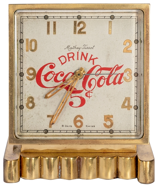  Mathey-Tissot Coca-Cola Desk Clock with Music Box. Swiss, c...