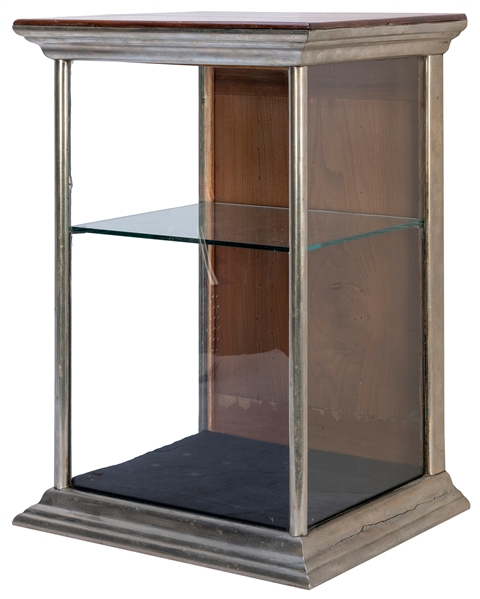  Countertop Display Case. Circa 1900. Hardwood vertical cabi...