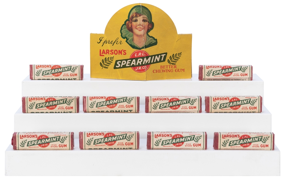  Larson’s Spearmint Chewing Gum Lot with Display. Chicago: L...