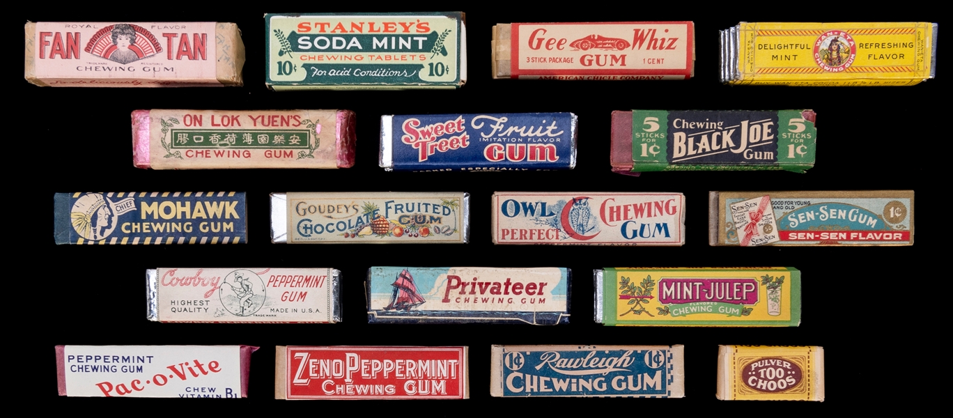  Collection of Early Chewing Gum in Original Wrappers. Early...