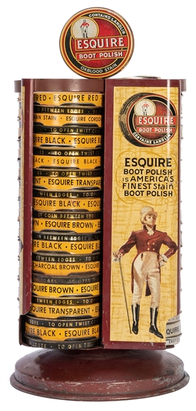  Esquire Boot Polish rotating counter display. Rotating meta...