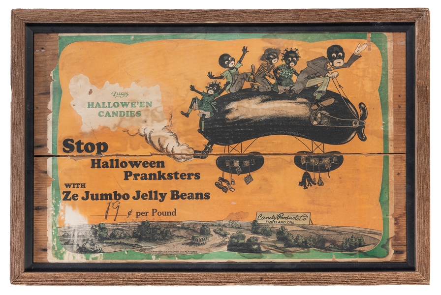  Pug’s Halloween Candies Jelly Beans crate label. Lithograph...